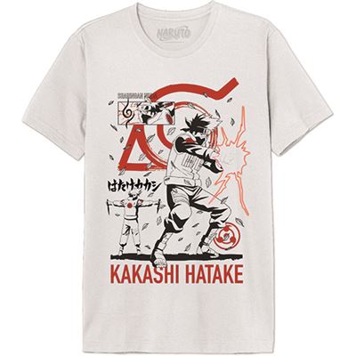 T-Shirt Naruto: Kakashi Hatake - Branco -  Tamanho L - Cotton Division Online Sale