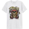 T-Shirt Guns N Roses Skull - Branco - Tamanho XL - Cotton Division Discount