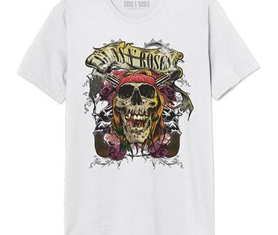 T-Shirt Guns N Roses Skull - Branco - Tamanho XL - Cotton Division Discount