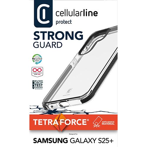 Capa Antibacteriana Cellular Line Tetra Force Strong Guard para Samsung Galaxy S25 Plus- Transparente For Discount