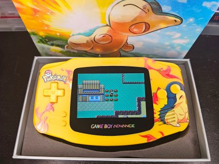 Cyndaquil GBA Custom UV Printed Shells Matching Box NWCR EXCLUSIVE on Sale